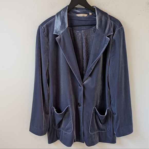 Soft Surroundings Jackets & Blazers - Soft Surroundings Women's Blue Velvet Blazer XL